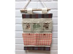 Сумка для мелочей с аппликацией и пять карманов