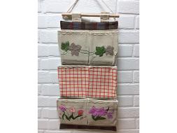 Сумка для мелочей с аппликацией и шесть карманов