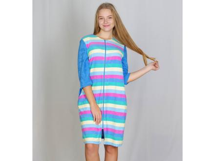 Халат велюровый на молнии Радуга 1126