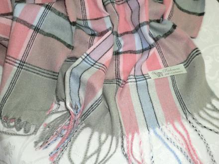 Шарф кашемировый клетка ASHAAO