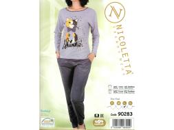 Домашний костюм футболка с длинным рукавом + брюки 90283