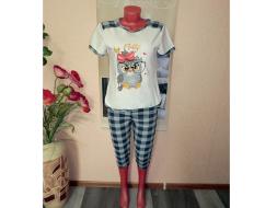 Домашний костюм футболка + бриджи Совенок