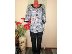 Домашний костюм футболка с рукавом3/4 + брюки 490