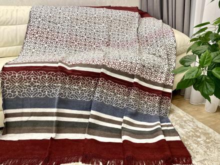 Плед cotton Rajtex 200*220 Блюз бордо 14128b