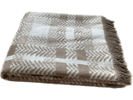 Плед cotton Rajtex 150*200 Зиг-заг бежевый 21134b