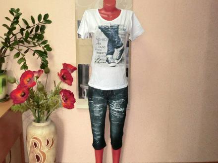 Домашний костюм футболка + бриджи ТК-397