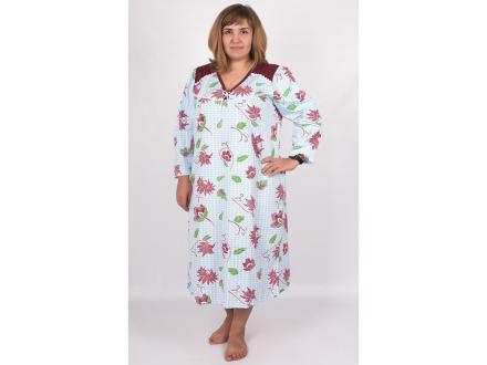 Ночная сорочка байка  c длинным руковом