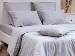 Комплект ( 2х сп. пододеяльник+ 2 нав. 70*70) сатин меланж ГРЕЙ