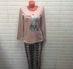 Домашний костюм футболка с длинным рукавом + брюки 646