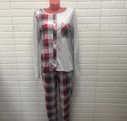 Домашний костюм футболка с длинным рукавом + брюки М375