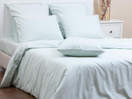 Простыня на резинке 160*200*30 сатин меланж ПОЛЫНЬ