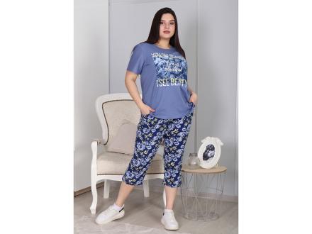 Домашний костюм футболка + бриджи 2038 кб