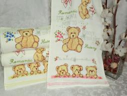 Полотенце лен махра Медвежонок 34*75 арт.8504121