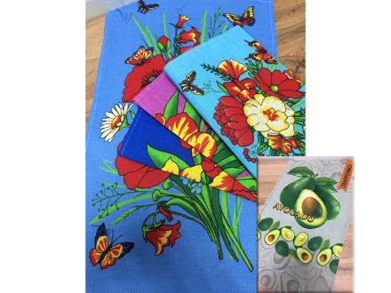 Кухня полотенце рогожка Фрукты/Цветы 40х60