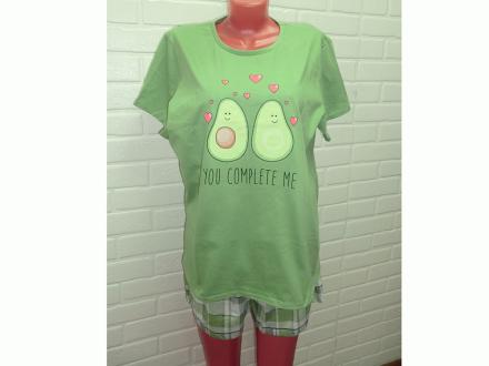 Домашний костюм футболка + шорты Авокадо