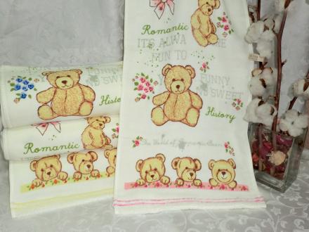 Полотенце лен махра Медвежонок 50*90 арт.8505121