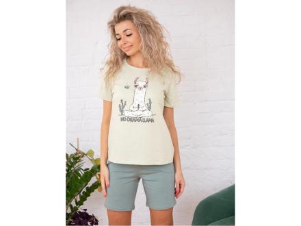 Домашний костюм  футболка +шорты Лама П-065