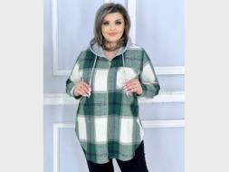 Рубашка женская с капюшоном  на молнии