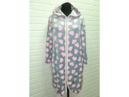 Халат велюровый на молнии с капюшоном Красотка