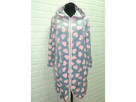 Халат велюровый на молнии с капюшоном Красотка