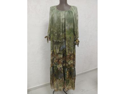 Платье длинное с оборкой