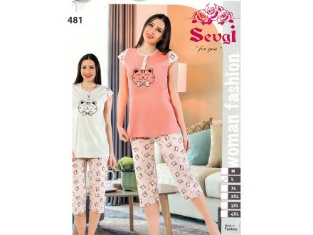 Домашний костюм футболка + бриджи 481