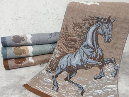 Полотенце лен Символ года Лошадка 34*74 арт.М-450