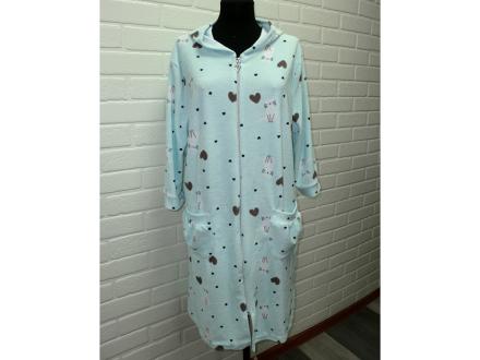 Халат махра на молнии с капюшоном арт.887