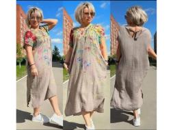 Платье Лен Цветы