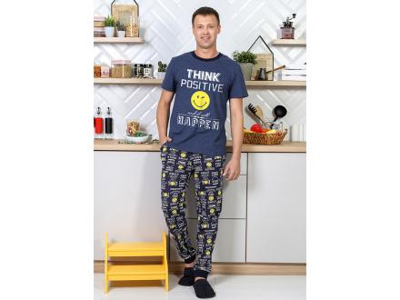 Домашний костюм мужской футболка + брюки Смайл
