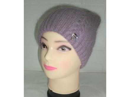 Шапка женская вязаная из ангоры зимняя