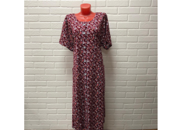 Халат трикотажный на пуговицах без воротника