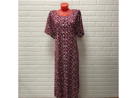 Халат трикотажный на пуговицах без воротника