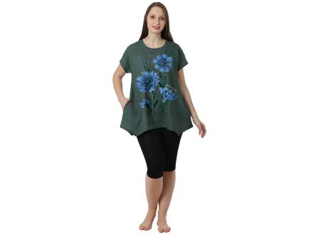 Домашний костюм  футболка +бриджи Василек