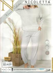 Домашний костюм футболка с длинным рукавом + брюки 47023