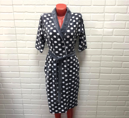 Халат велюровый на запах Горох