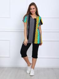 Домашний костюм футболка + бриджи ДК629