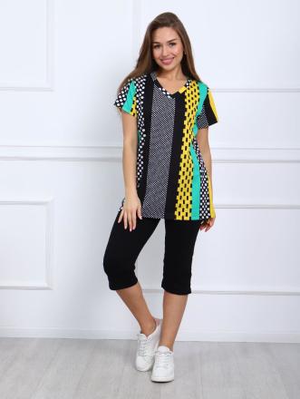 Домашний костюм футболка + бриджи ДК629