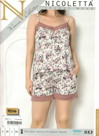 Костюм майка бретельки +шорты 90546