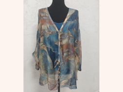 Блузка летняя с топом мрамор