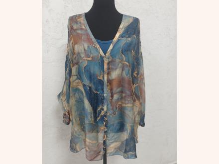 Блузка летняя с топом мрамор