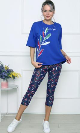 Домашний костюм  футболка +бриджи 3821