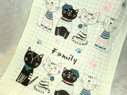 Полотенце Семья котят 70*140 (6шт)