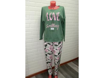 Домашний костюм футболка длинный рукав+брюки П-229