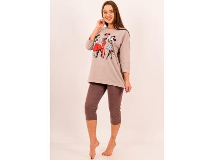 Домашний костюм Мышки футболка с рукавом 3/4 +бриджи M320