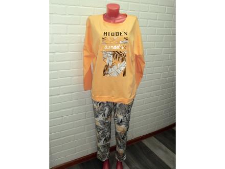 Домашний костюм футболка длинный рукав+брюки П-311