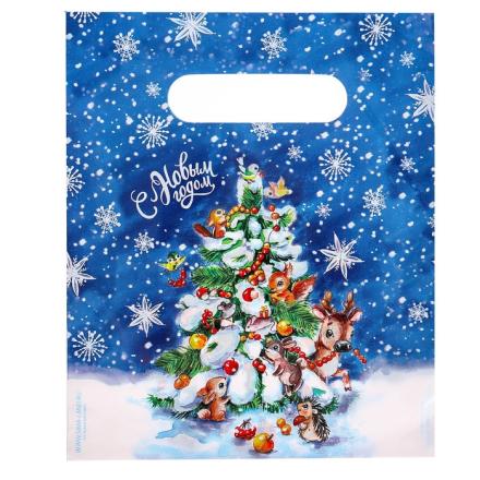 Пакет новогодний полиэтиленовый 20*30