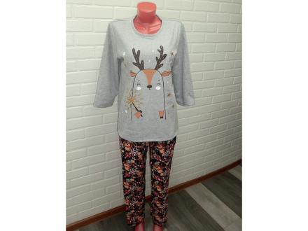 Домашний костюм футболка длинный рукав+брюки Руби