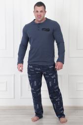 Домашний костюм мужской футболка длинный рукав+брюки Гранж
