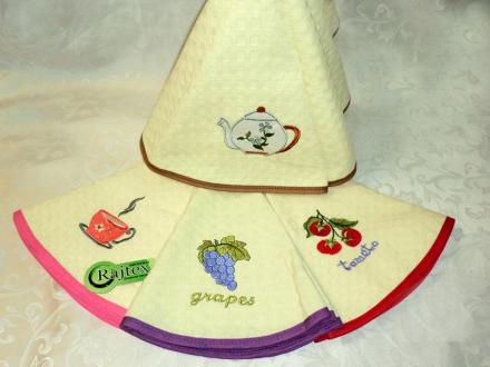 Полотенце вафельное Фрукты,овощи 50*50 диаметр Китай (12шт)